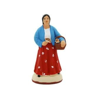 Santon de Provence peint à la main La ramasseuse de champignons