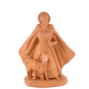 Bergère mouton au pied à peindre