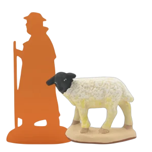 Mouton debout tête gauche noire